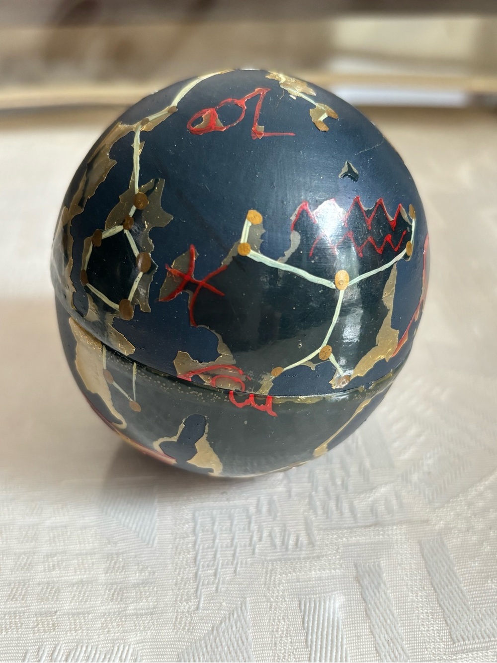 4 Rare Wooden Astrological Planetary Solar System Nesting Spheres Sun Moon Stars - Picture 7 of 10